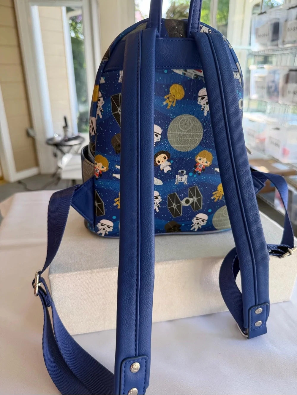 Loungefly Star Wars Blue Character Mini Backpack with Multicolor Accents